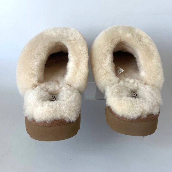 UGG Cozy Cream Knit Shearling Women Slippers UK10 US12 - Picture 5 of 9